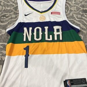 Nike White and Blue Game Jersey